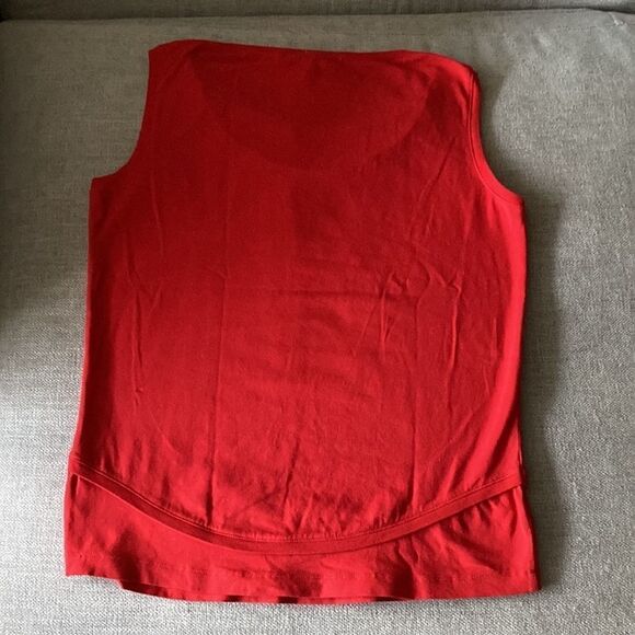 Les Copains Blue Red Sleeveless Top with Detail at neckline and hem. Size IT44/8 - Picture 3 of 4